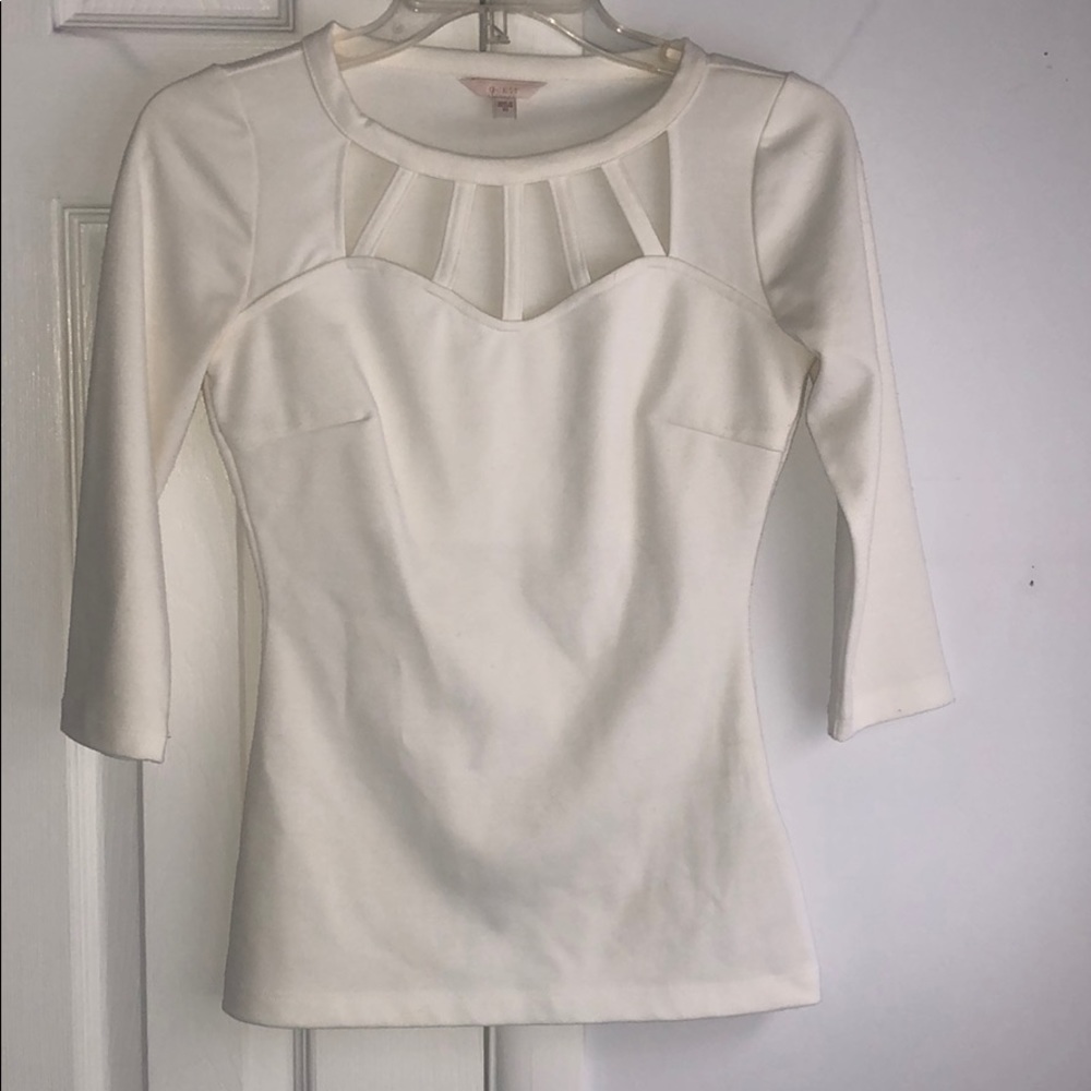 GUESS Quarter Sleeve Fitted Top